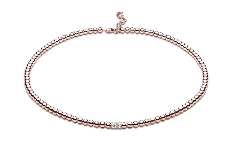 ALAIA CHOKER - Kugelkette mit Glitzerelementen - 4mm - 14k Gold/ Roségold filled