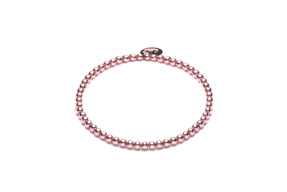 Feines Kugelarmband - elastisch oder mit Verschluss -  2.5mm -  Roségold