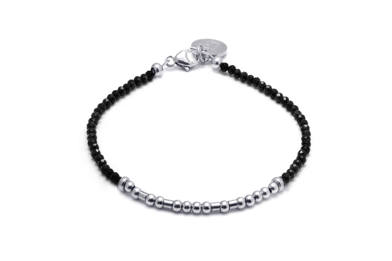 FRIENDS - Morsecode Kugelarmband 2mm -  versch. Edelsteine -Silber