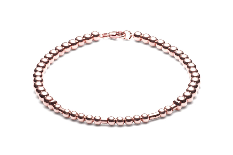 Kugelarmband/ Namensarmband 3mm - Morsecode  - Roségold