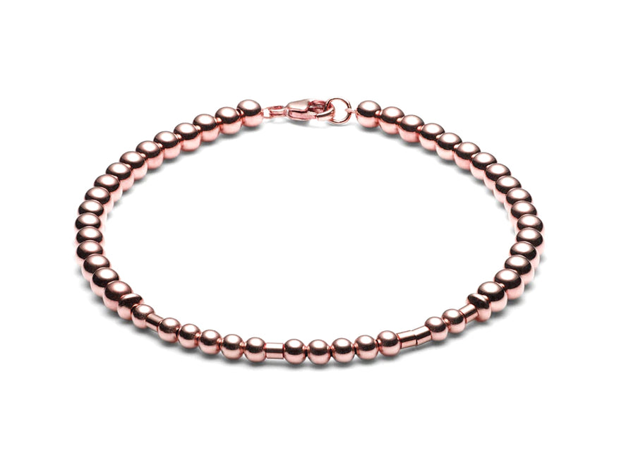 Kugelarmband/ Namensarmband 4mm - Morsecode  - Roségold