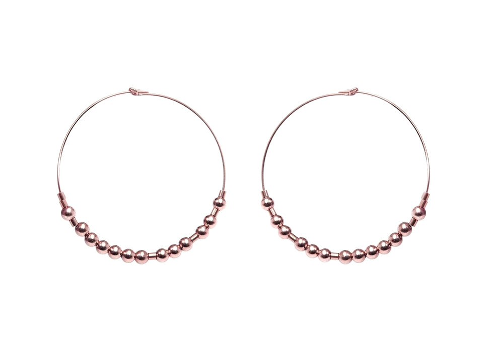 Meaningful Hoops - extravagante Morsecode Creolen - Roségold