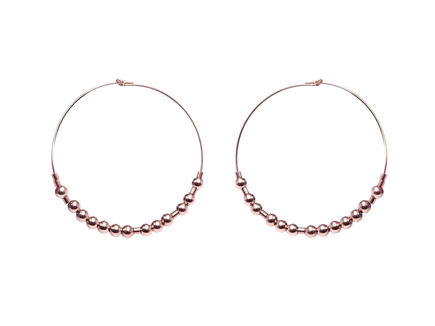 Meaningful Hoops - extravagante Morsecode Creolen - Roségold