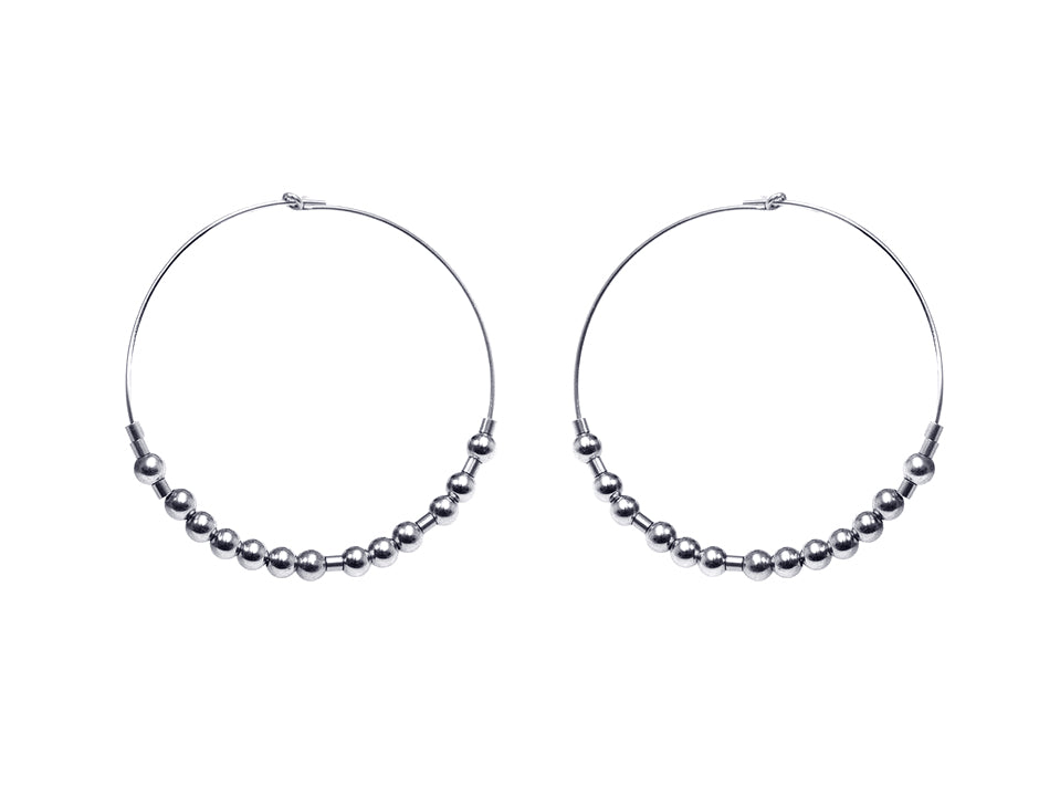 Meaningful Hoops - extravagante Morsecode Creolen - Silber