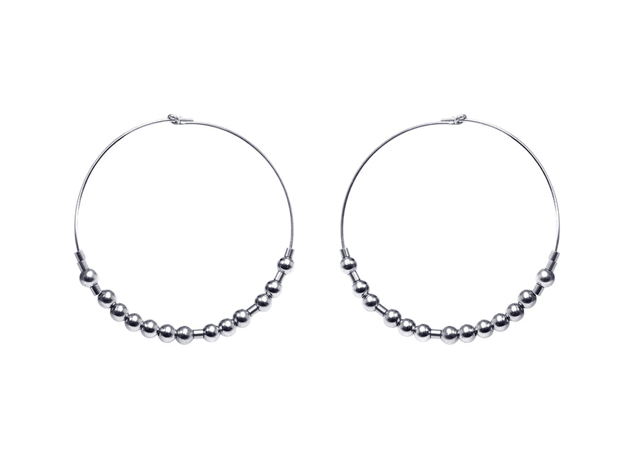 Meaningful Hoops - extravagante Morsecode Creolen - Silber