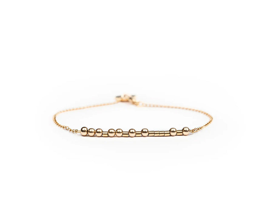 Namensarmband • Morse.Code.Chain.Bracelet. • Gold