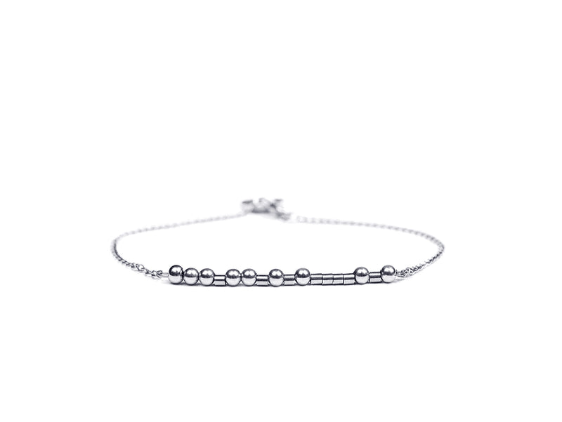 Namensarmband • Morse.Code.Chain.Bracelet.• Silber