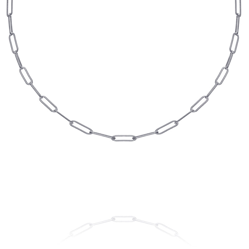 VALDA LARGE Choker - Grobe Gliederkette 35-40cm - Silber