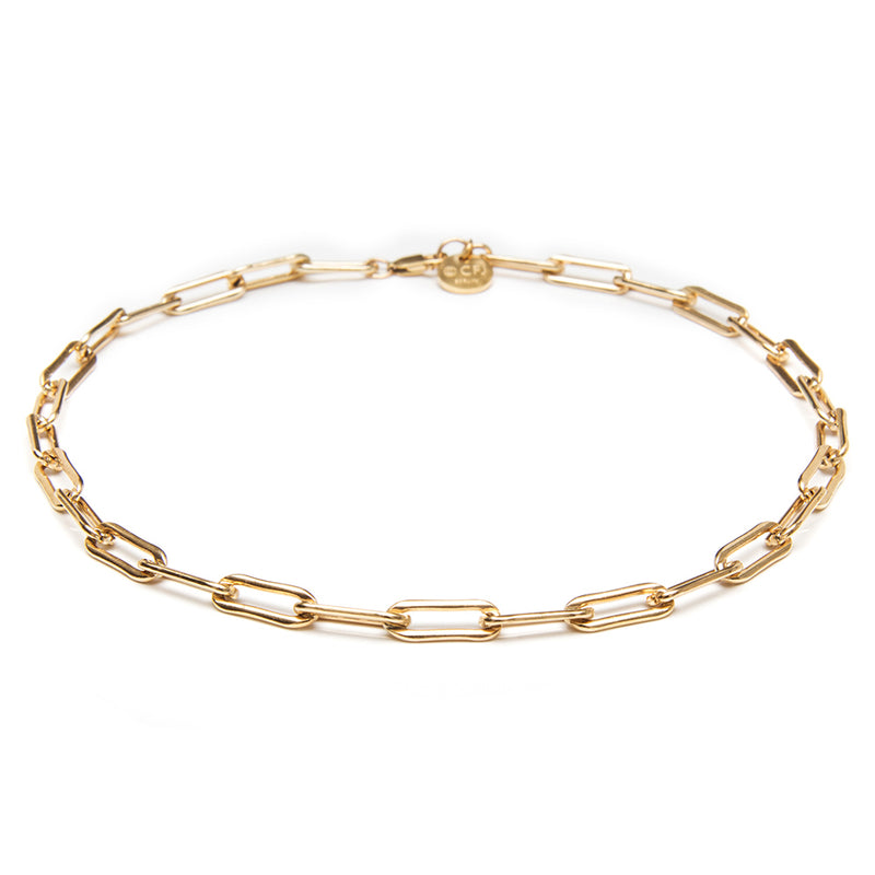 VALDA Jumbo Choker - Grobe Gliederkette 35-40cm -  Gold