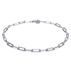 VALDA JUMBO Choker  - Grobe Gliederkette 35-40cm - Silber