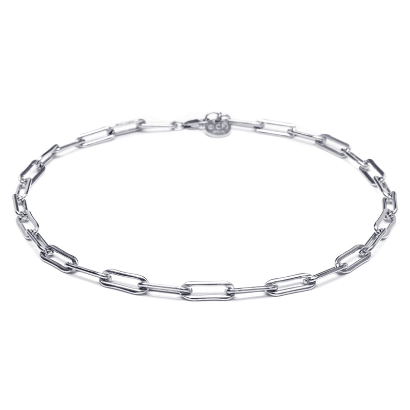 VALDA JUMBO Choker  - Grobe Gliederkette 35-40cm - Silber