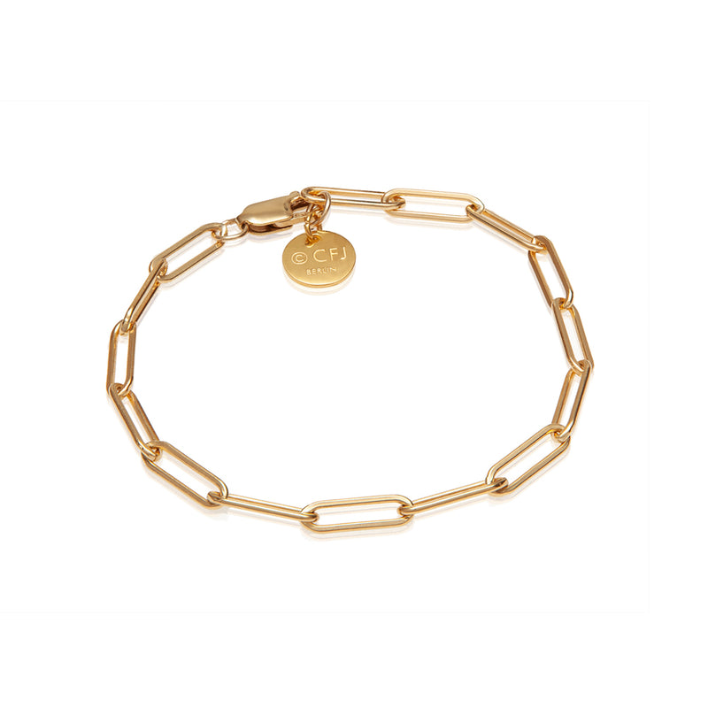 VALDA LARGE Bracelet - stylisches Gliederarmband -  Gold