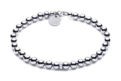 ZIVA MINI - Kugelarmband mit Glitzerelement - Elastsich oder mit Verschluss - 5mm - 925 Silber