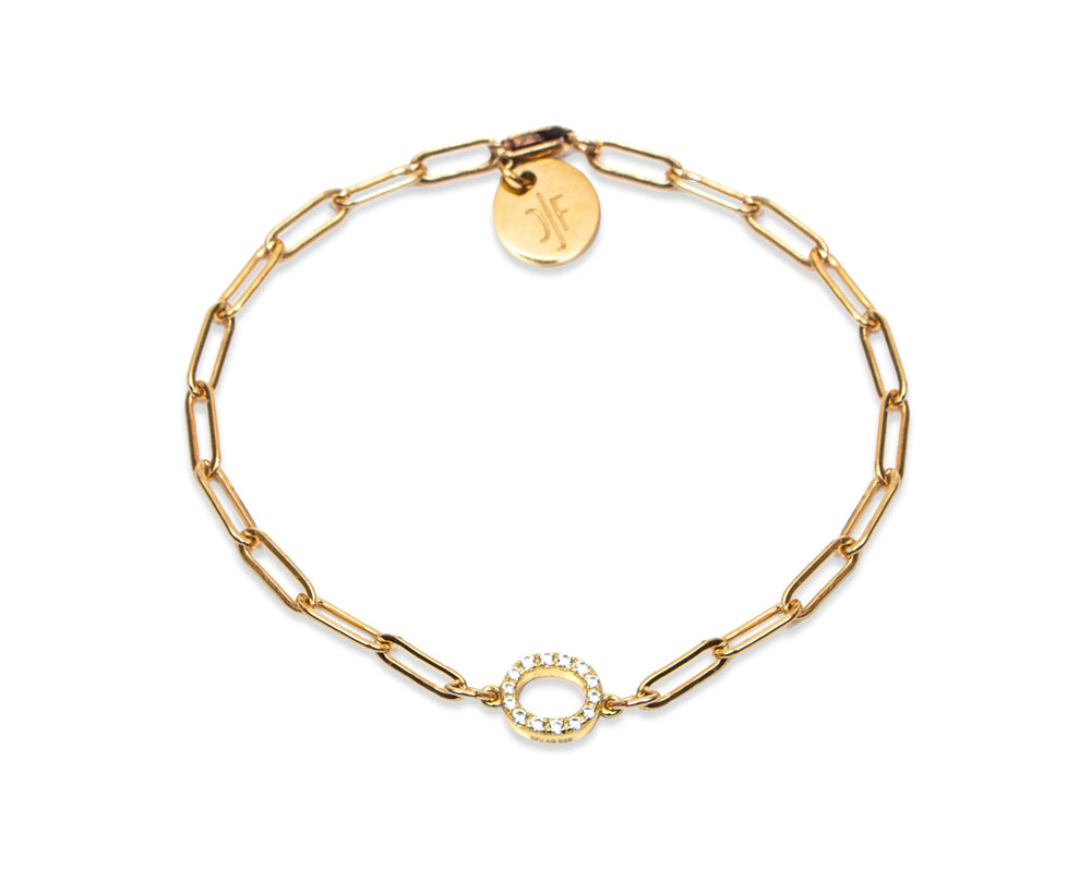 VALDA MEDIUM INITIAL Bracelet -Gold